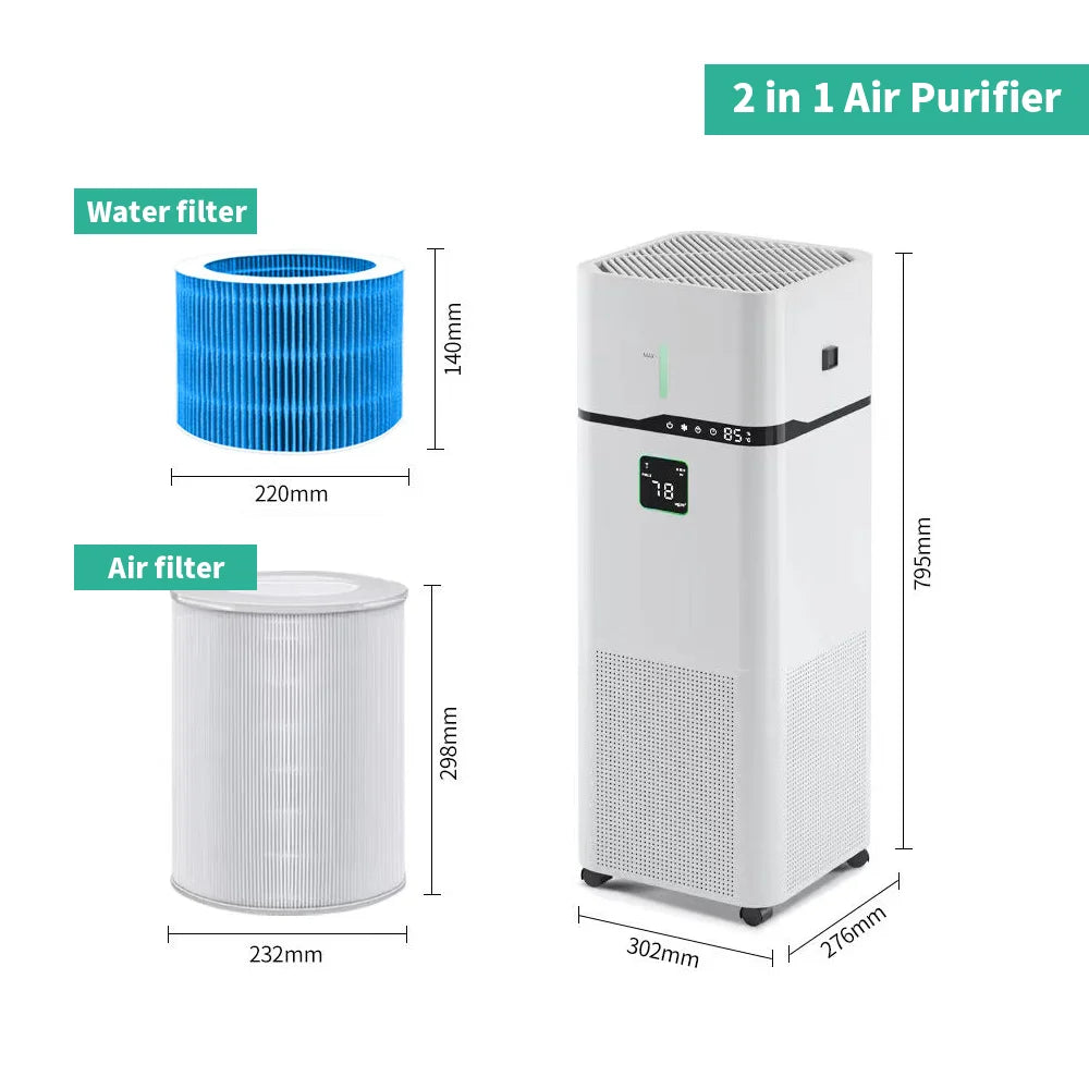 WIFI Smart Large Room Air Purifier China Home  Air Purifier and Humidifier 2 in 1