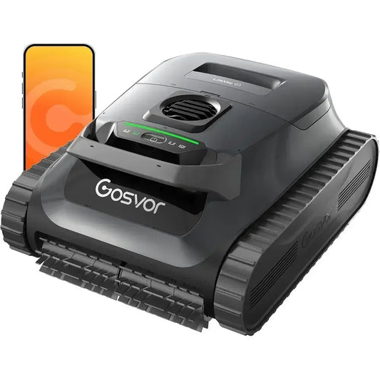 Pool Vacuum Cleaner with Wall & Waterline Cleaning, Dual Filtration, 150-200 Min Battery Life, Smart Navigation, Grey