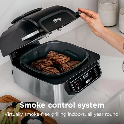 Indoor Grill & Air Fryer, 5-in-1 Multifunction: Grill, Air Fry, Roast, Bake, & Dehydrate, Cyclonic Grilling Technology, XL Capac