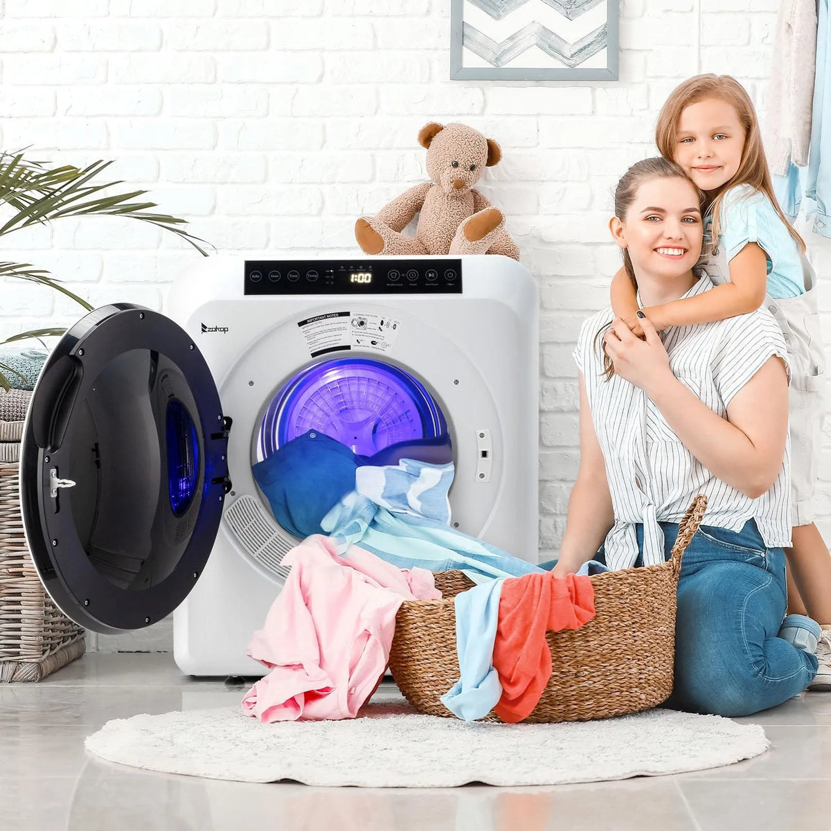 Compact Home 3.5Cu.Ft Electric Dryer Machine Stainless Steel Drum Clothing New