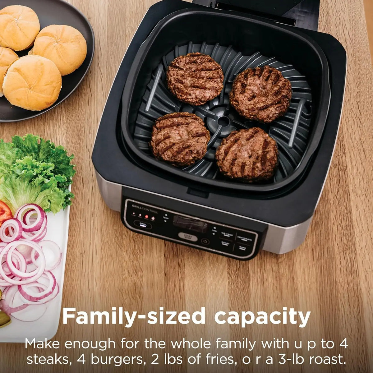 Indoor Grill & Air Fryer, 5-in-1 Multifunction: Grill, Air Fry, Roast, Bake, & Dehydrate, Cyclonic Grilling Technology, XL Capac