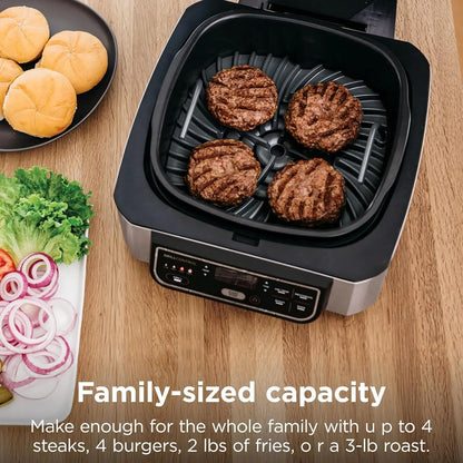 Indoor Grill & Air Fryer, 5-in-1 Multifunction: Grill, Air Fry, Roast, Bake, & Dehydrate, Cyclonic Grilling Technology, XL Capac