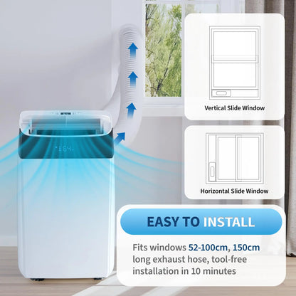 14,000 BTU Inverter Portable Air Conditioners, Dual Hose Portable AC Unit with Heat Pump, Standing Floor AC, Quiet Energy-Saving Indoor Cooling & Heating System for Large Rooms Up to 700 Sq.Ft, Remote