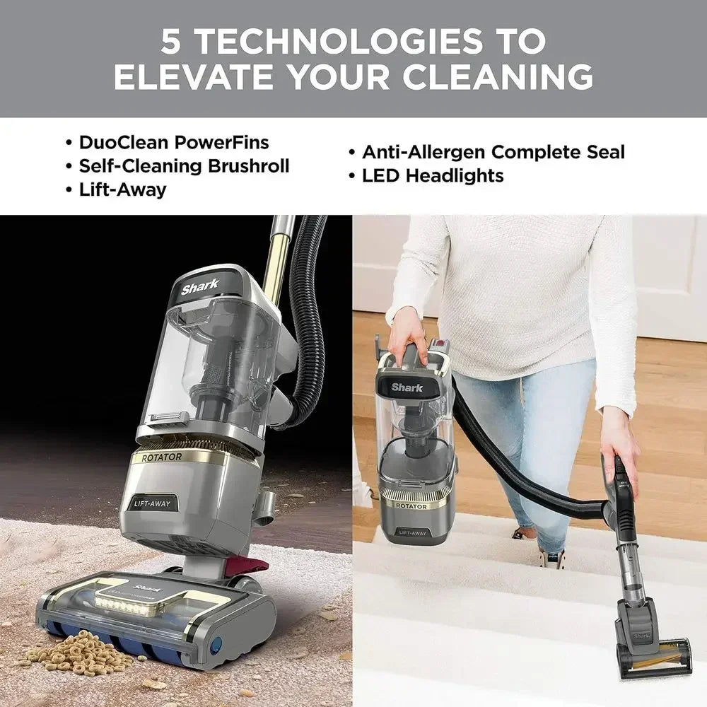 Upright Vacuum with Self-Cleaning Brushroll, Pet Hair Removal, HEPA Filter, 89 Quart Dust Cup, Silver (Renewed)
