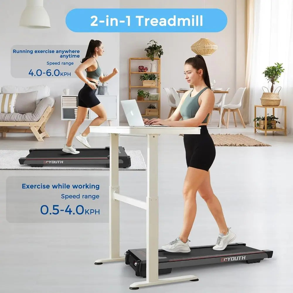 Compact Wide Belt Treadmill: 2.25HP, 300 lbs Capacity, Shock-Absorbing, with Remote Control