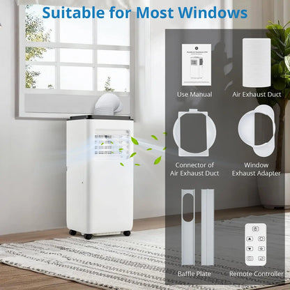 Portable Air Conditioners with Remote Control, 10000 BTU Portable AC Unit Built-in Cool, Dry, Fan Modes, for Room, Dorm, Office,24H Timer Function, Cools Room up to 450 Sq. ft, White