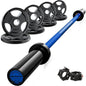 Barbell Weight Set - 4FT Barbell with 85LB Weight Plates, Weightlifting Equipment for Squats,Curls,Deadlifts,Presses,Hip Thrusts