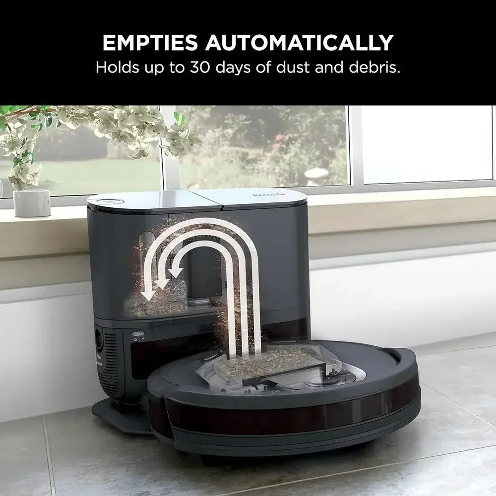 Self-Emptying Robot Vacuum with Bagless Bin, Wi-Fi Enabled - Gray (Renewed)
