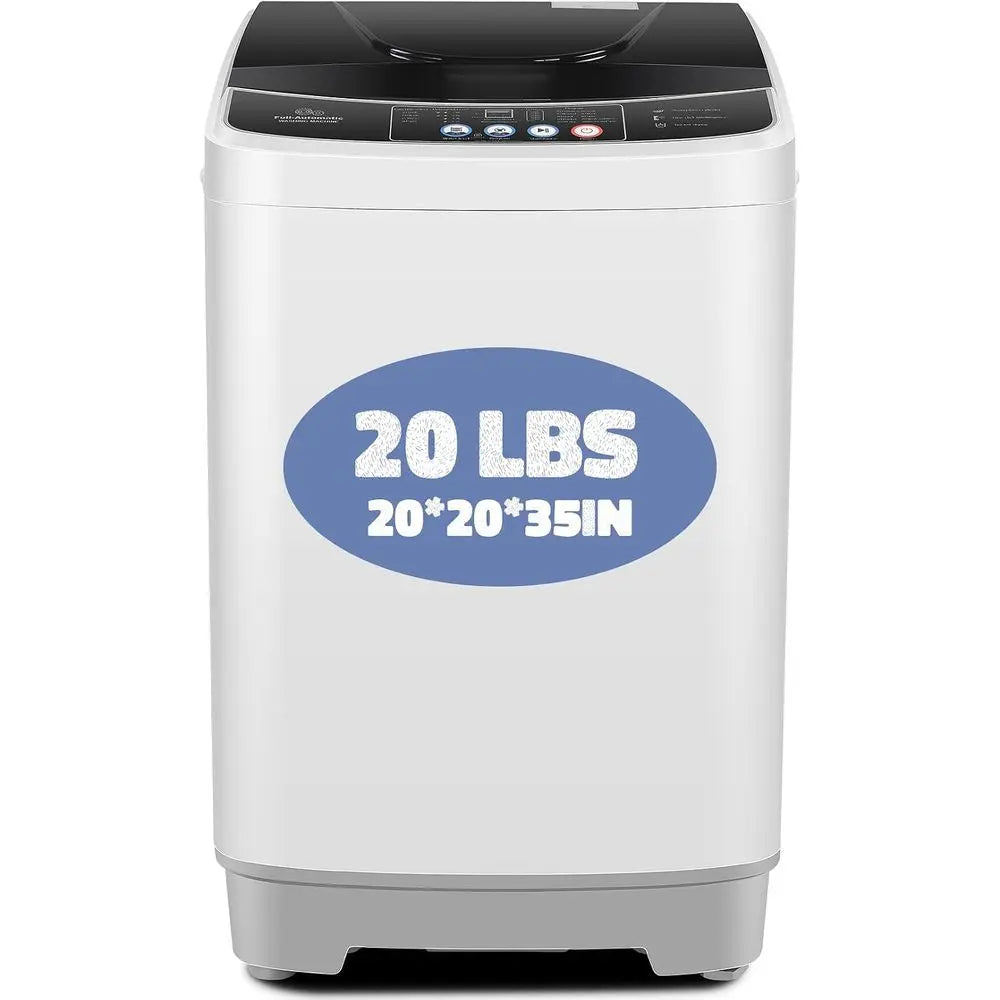 Portable Washing hine or Aparent, 20Lbs 2.8Cu.t, Drain Pump | Washer and Dryer Combo, 350w Turbo Wash, 10 Progs 8 Water Levels,