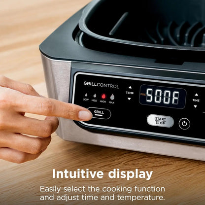 Indoor Grill & Air Fryer, 5-in-1 Multifunction: Grill, Air Fry, Roast, Bake, & Dehydrate, Cyclonic Grilling Technology, XL Capac
